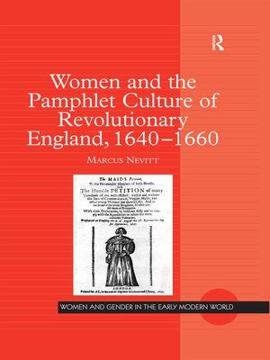 cover image of Women and the Pamphlet Culture of Revolutionary England, 1640-1660
